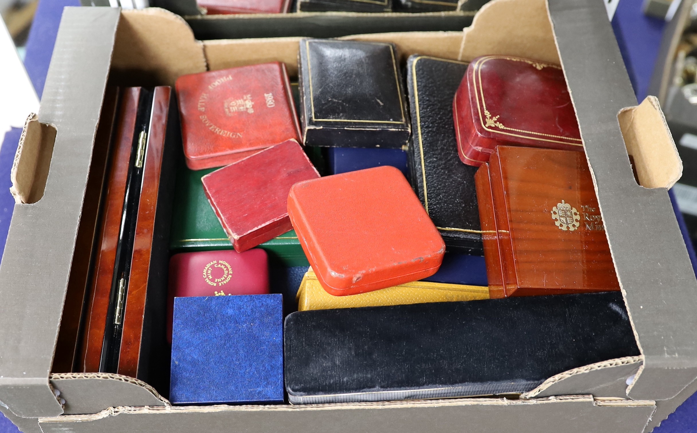 Two boxes of assorted jewellery boxes.
